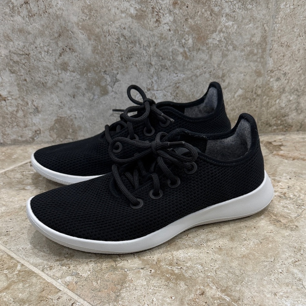 Allbirds Women's Black Mesh Sneakers with White Soles